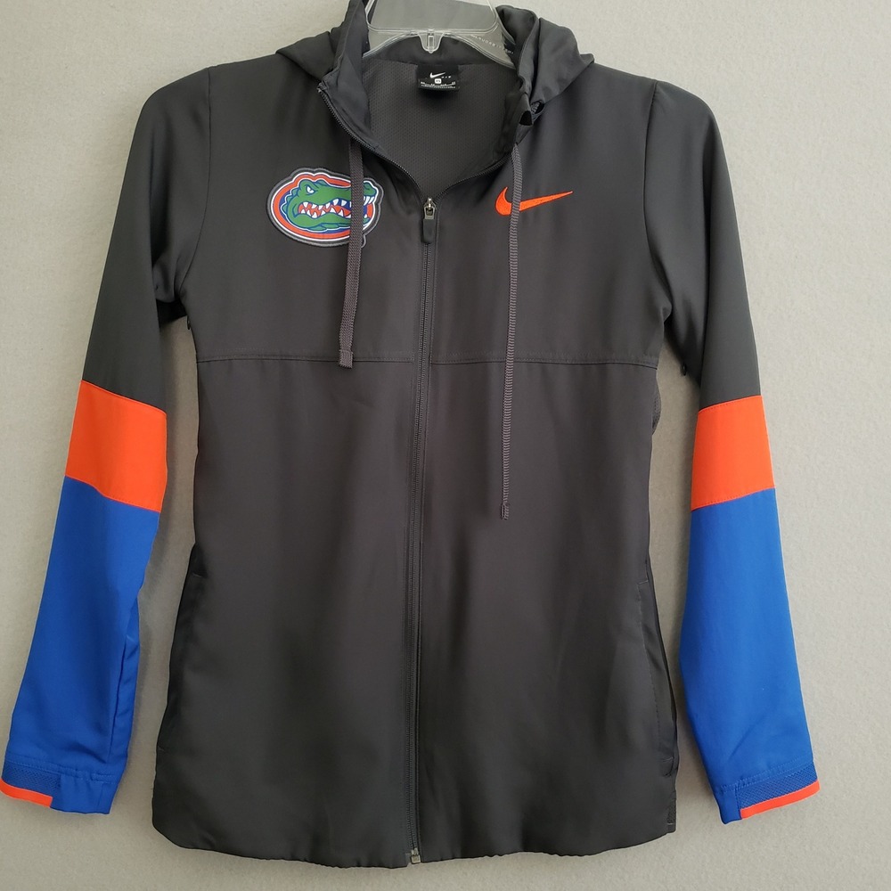 Nike Florida Gators Women XS Dri-FIT Full Zip Hooded Training‎ Jacket Gray UF